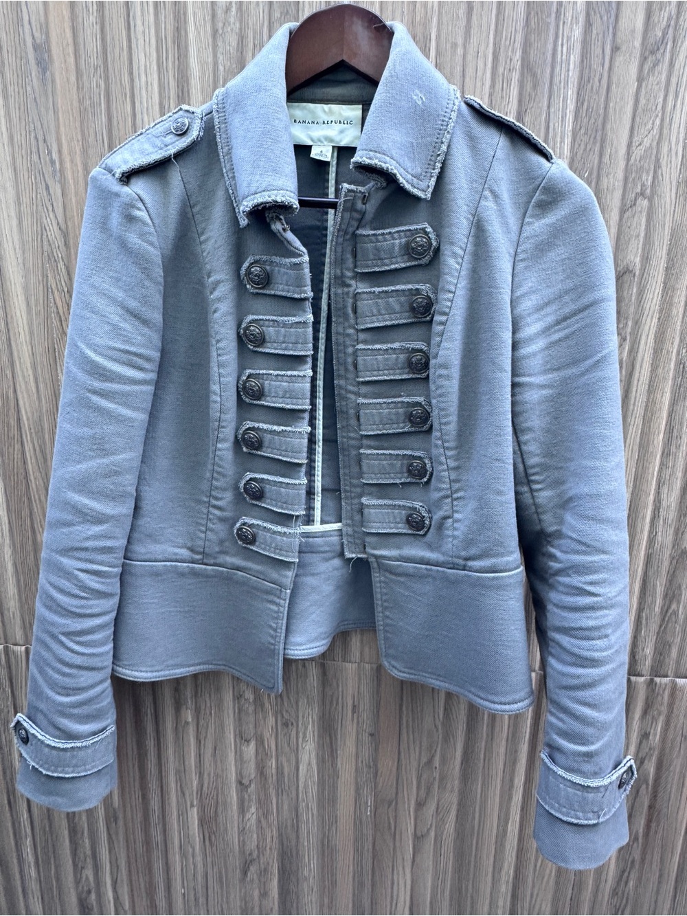 Banana Republic Gray Military-Inspired Women's Jacket. Size 4